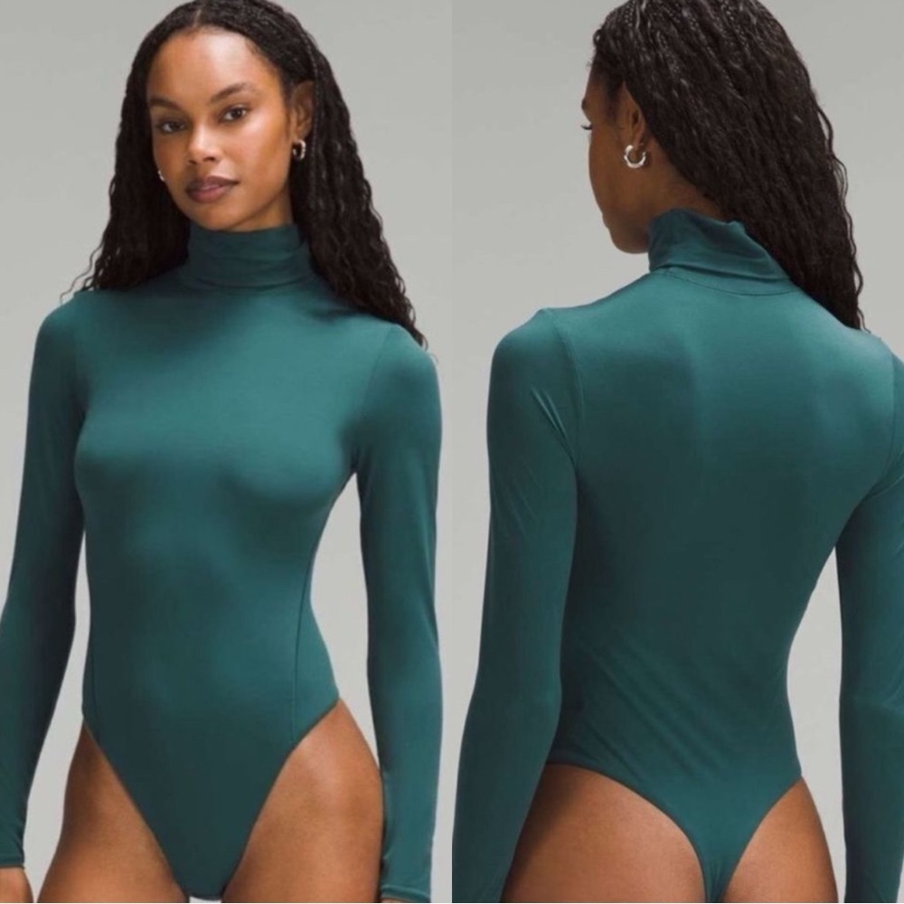 NWT LULULEMON Nulu Wundermost Teal Turtleneck Teal Bodysuit
